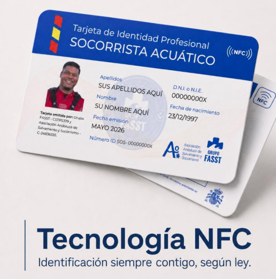 Tarjeta de identidad profesional de socorrista acuático - Grupo FASST